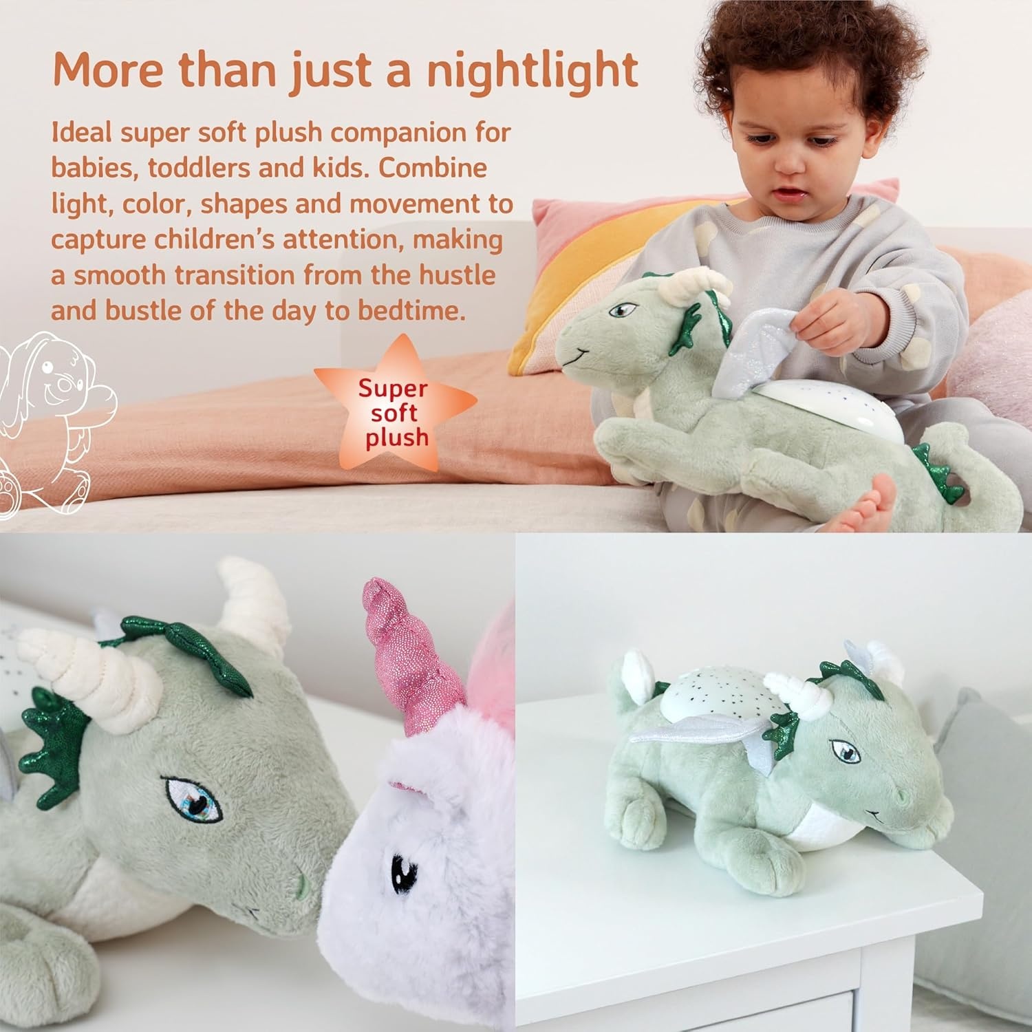 image:imageCloud b Calming Mini Nightlight Star Projector  Gentle Brightness  3 Colors  1 Constellation  AutoShutoff  Dream Buddies Ella The UnicornBlue