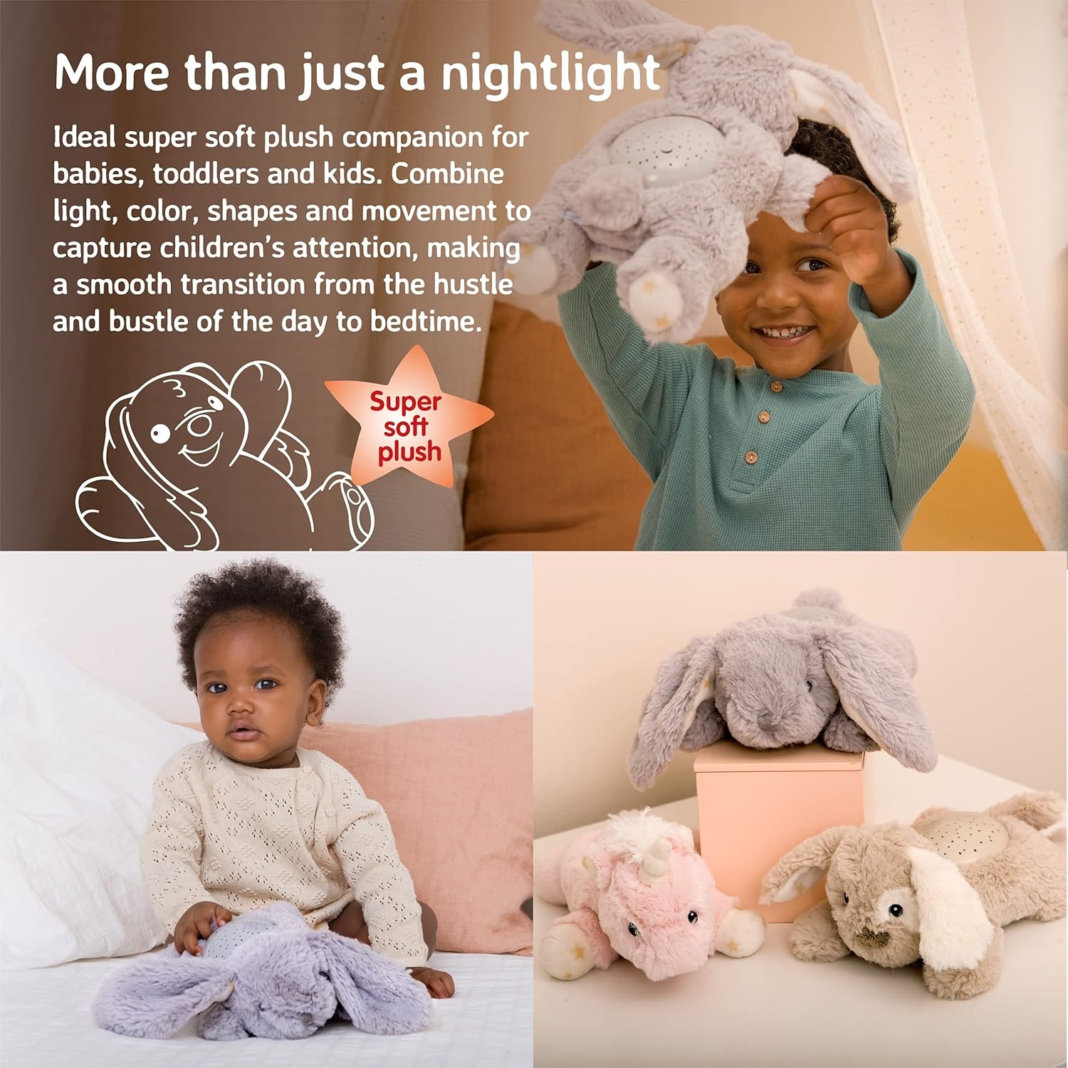 image:imageCloud b Calming Mini Nightlight Star Projector  Gentle Brightness  3 Colors  1 Constellation  AutoShutoff  Dream Buddies Ella The UnicornDream Buddies  Benny Bunny