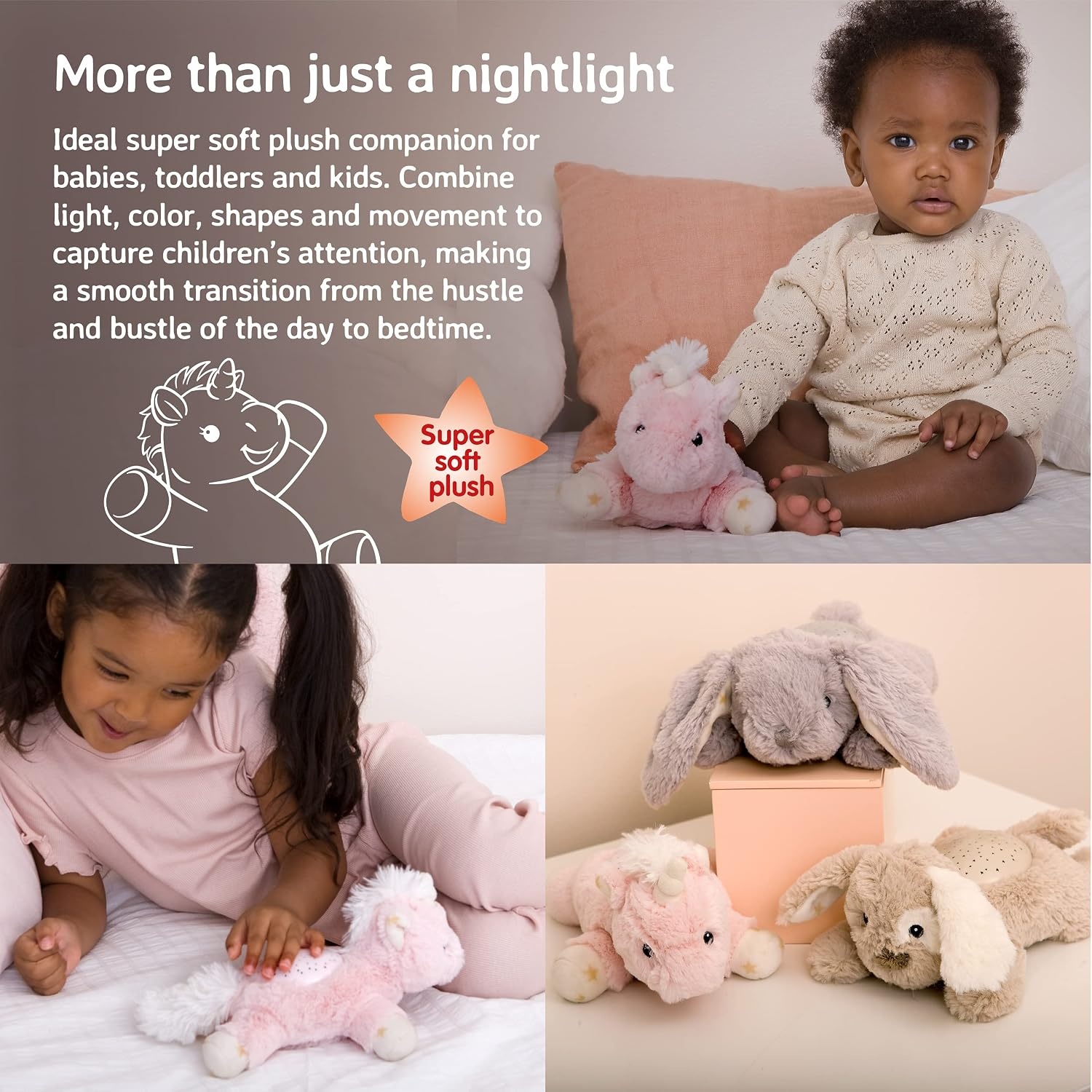 image:imageCloud b Calming Mini Nightlight Star Projector  Gentle Brightness  3 Colors  1 Constellation  AutoShutoff  Dream Buddies Ella The UnicornElla the Unicorn