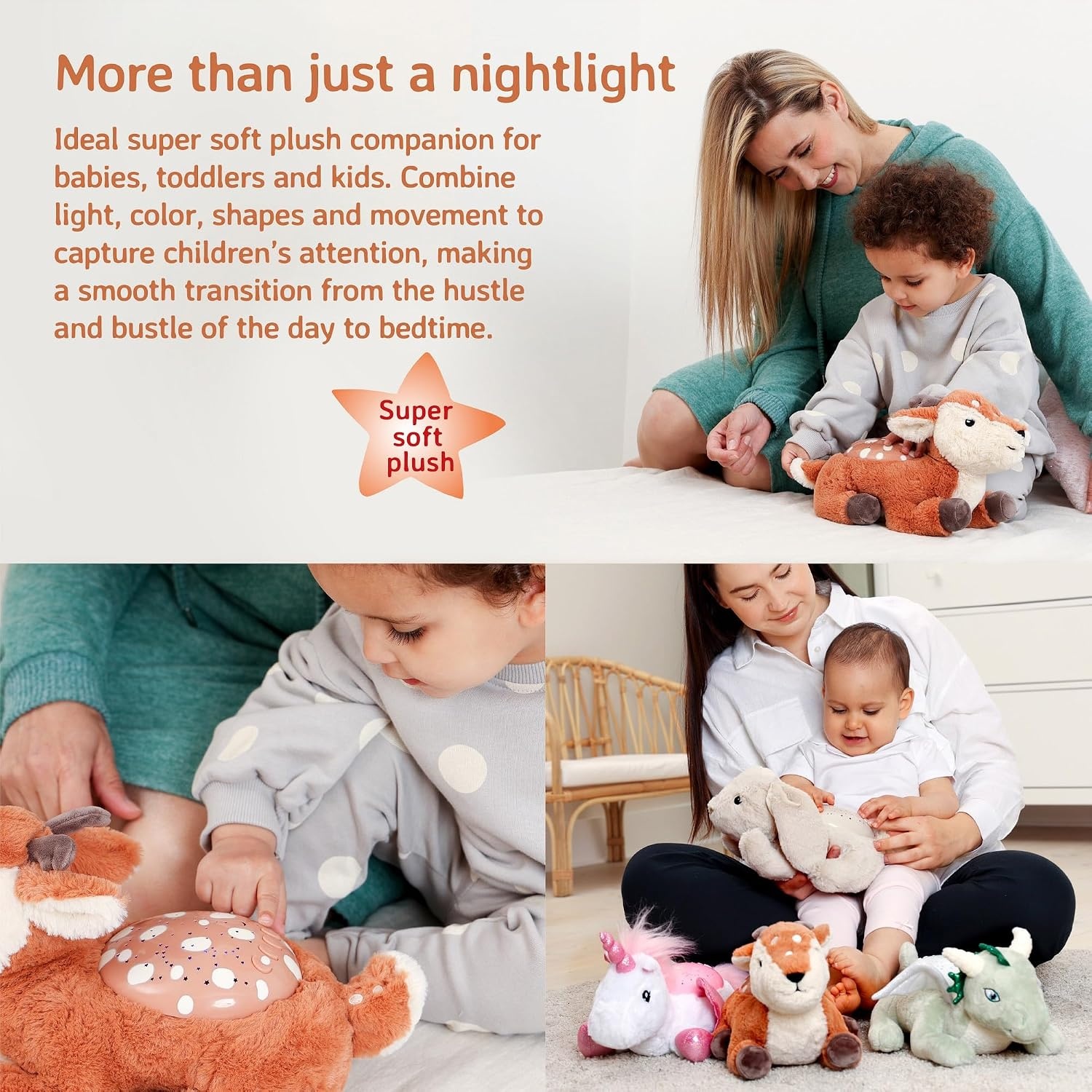 image:imageCloud b Calming Mini Nightlight Star Projector  Gentle Brightness  3 Colors  1 Constellation  AutoShutoff  Dream Buddies Ella The UnicornTwilight Buddies Fawn