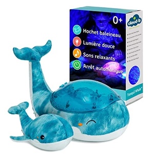 image:imageCloud b Ocean Projector Nightlight with White Noise Soothing Sounds  Adjustable Settings and AutoShutoff  Tranquil Whale Family  WhiteTranquil Whale Family Blue
