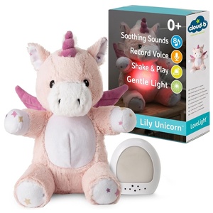 image:imageCloud b Sound Machine with White Noise Soothing Sounds  Cuddly Stuffed Animal  Adjustable Settings and AutoShutoff  Nighty Night Owl Smart SensorLovelight Lily Unicorn Pink